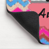 Pattern Office Party Peace Chevrons Mit Monogramm Mousepad (Ecke)