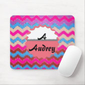 Pattern Office Party Peace Chevrons Mit Monogramm Mousepad (Mit Mouse)