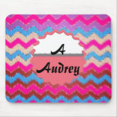Pattern Office Party Peace Chevrons Mit Monogramm Mousepad (Vorne)