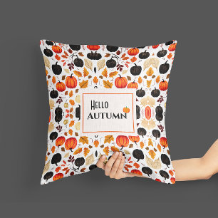 Pattern Orange Herbstkürbis Kürbis Kiefer Kissen