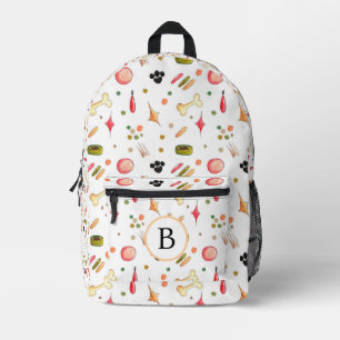 PATTERN-PATTERN-PALETTENDRUCKEN UND HUNDENKNOCHEN- BEDRUCKTER RUCKSACK