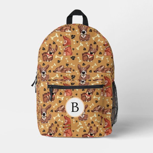 PATTERN-PATTERN-PALETTENDRUCKER UND HUNDENKNOCHEN BEDRUCKTER RUCKSACK (Vorderseite)
