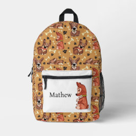 PATTERN-PATTERN-PALETTENDRUCKER UND HUNDENKNOCHEN  BEDRUCKTER RUCKSACK