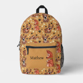 PATTERN-PATTERN-PALETTENDRUCKER UND HUNDENKNOCHEN BEDRUCKTER RUCKSACK (Vorderseite)