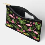 Pattern Peacock Pink with Flowers Zubehörtasche (Offen)