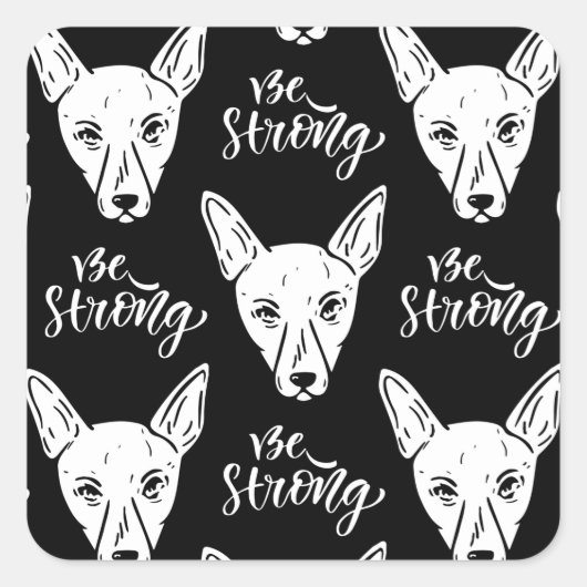 Pattern Pets Starke Hunde Lover Quadratischer Aufkleber (Vorderseite)