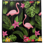 Pattern Pfauenrosa mit Blume Duschvorhang (Vorderseite)