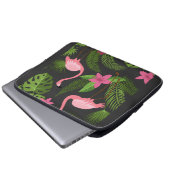 Pattern Pfauenrosa mit Blume Laptopschutzhülle (Vorne Knopf)