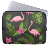 Pattern Pfauenrosa mit Blume Laptopschutzhülle (Vorderseite)