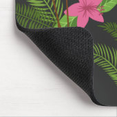 Pattern Pfauenrosa mit Blume Mousepad (Ecke)