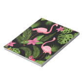 Pattern Pfauenrosa mit Blume Postkarte Notizblock (Rotiert)