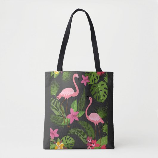 Pattern Pfauenrosa mit Blume Tasche (Vorderseite)