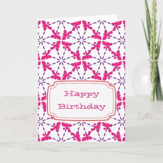 Pattern Poodle Greeting Card Karte (Vorderseite)