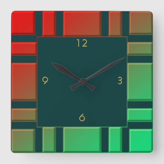 Pattern-Quadrat-Uhr Quadratische Wanduhr (Vorderseite)