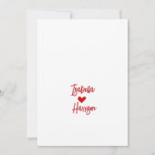 Pattern Red Hearts Valentins Foto Holiday Card Dankeskarte (Rückseite)