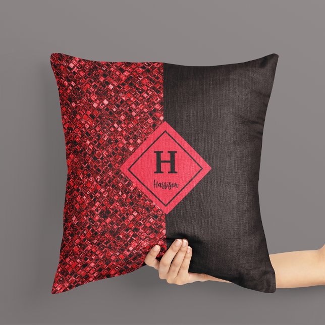 Pattern Red Shiny Throw Pillow Kissen (Von Creator hochgeladen)