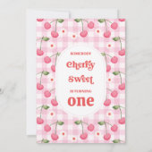 Pattern Red Someone Cherry Sweet Birthday Einladung (Rückseite)