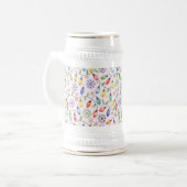 Pattern Retro Christmas Lights Bierglas (Vorderseite Links)