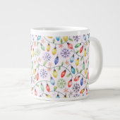 Pattern Retro Christmas Lights Jumbo-Tasse (Vorderseite Rechts)
