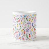 Pattern Retro Christmas Lights Jumbo-Tasse (Vorderseite)