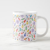 Pattern Retro Christmas Lights Jumbo-Tasse (Rechts)