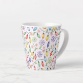 Pattern Retro Christmas Lights Milchtasse (Rechte Ecke)