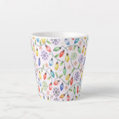 Pattern Retro Christmas Lights Milchtasse (Vorderseite)