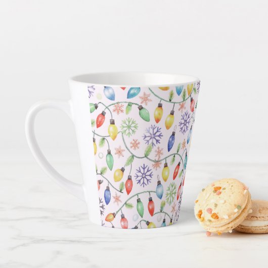 Pattern Retro Christmas Lights Milchtasse (Beispiel)