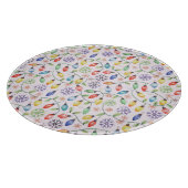 Pattern Retro Christmas Lights Schneidebrett (Ecke)