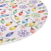 Pattern Retro Christmas Lights Schneidebrett (Ecke)