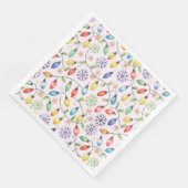 Pattern Retro Christmas Lights Serviette (Ecke)