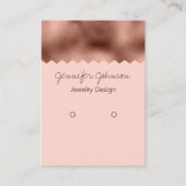 Pattern Rose Gold Foil Ohrring Display Card Visitenkarte (Vorderseite)