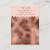 Pattern Rose Gold Foil Ohrring Display Card Visitenkarte (Rückseite)