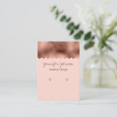 Pattern Rose Gold Foil Ohrring Display Card Visitenkarte (Stehend Vorderseite)