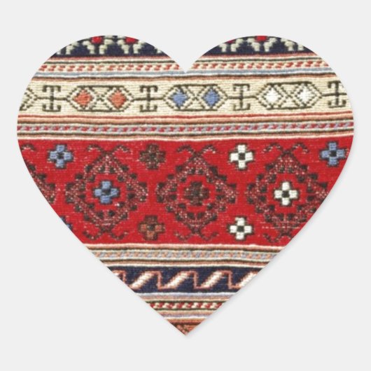 Pattern Rug Turkish Peace Liebe Art Party Herz-Aufkleber (Vorderseite)