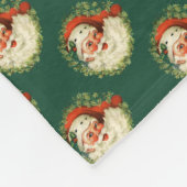 Pattern Santa Claus Pine Wreath Fleecedecke (Ecke)