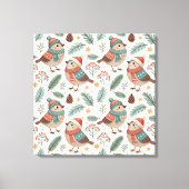 Pattern Scandinavian Christmas Birds Leinwanddruck (Vorderseite)