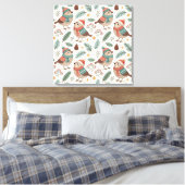 Pattern Scandinavian Christmas Birds Leinwanddruck (Insitu (Schlafzimmer))
