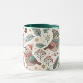 Pattern Scandinavian Christmas Birds Tasse (Zentrum)
