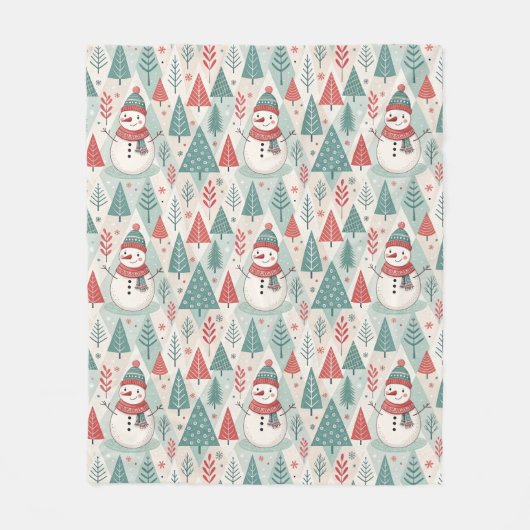 Pattern Scandinavian Snowman Fleecedecke (Vorderseite)