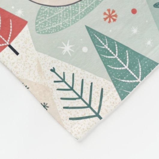 Pattern Scandinavian Snowman Fleecedecke (Ecke)