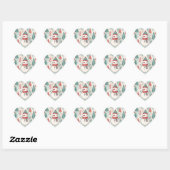 Pattern Scandinavian Snowman Herz-Aufkleber (Blatt)