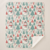 Pattern Scandinavian Snowman Sherpadecke (Vorderseite)