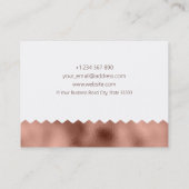 Pattern Schmuck Design Rose Gold Foil Visitenkarte (Rückseite)