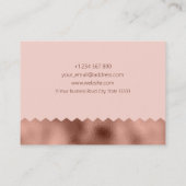 Pattern Schmuck Design Rose Gold Foil Visitenkarte (Rückseite)