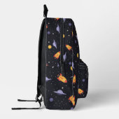 Pattern space lavender orange black bedruckter rucksack (Links)