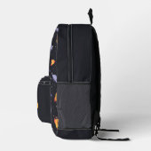 Pattern space lavender orange black name bedruckter rucksack (Rechts)