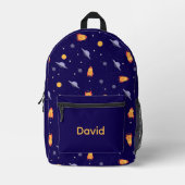 Pattern space lavender orange blue name bedruckter rucksack (Vorderseite)