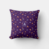 Pattern space lavender orange dark blue monogram  kissen (Vorderseite)