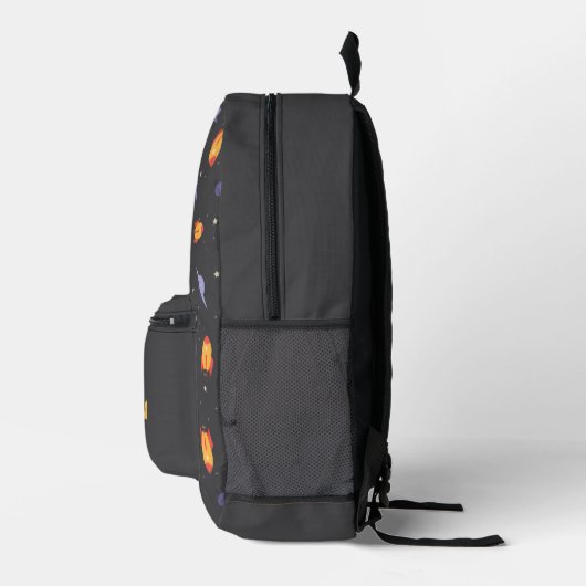 Pattern space lavender orange gray name bedruckter rucksack (Rechts)
